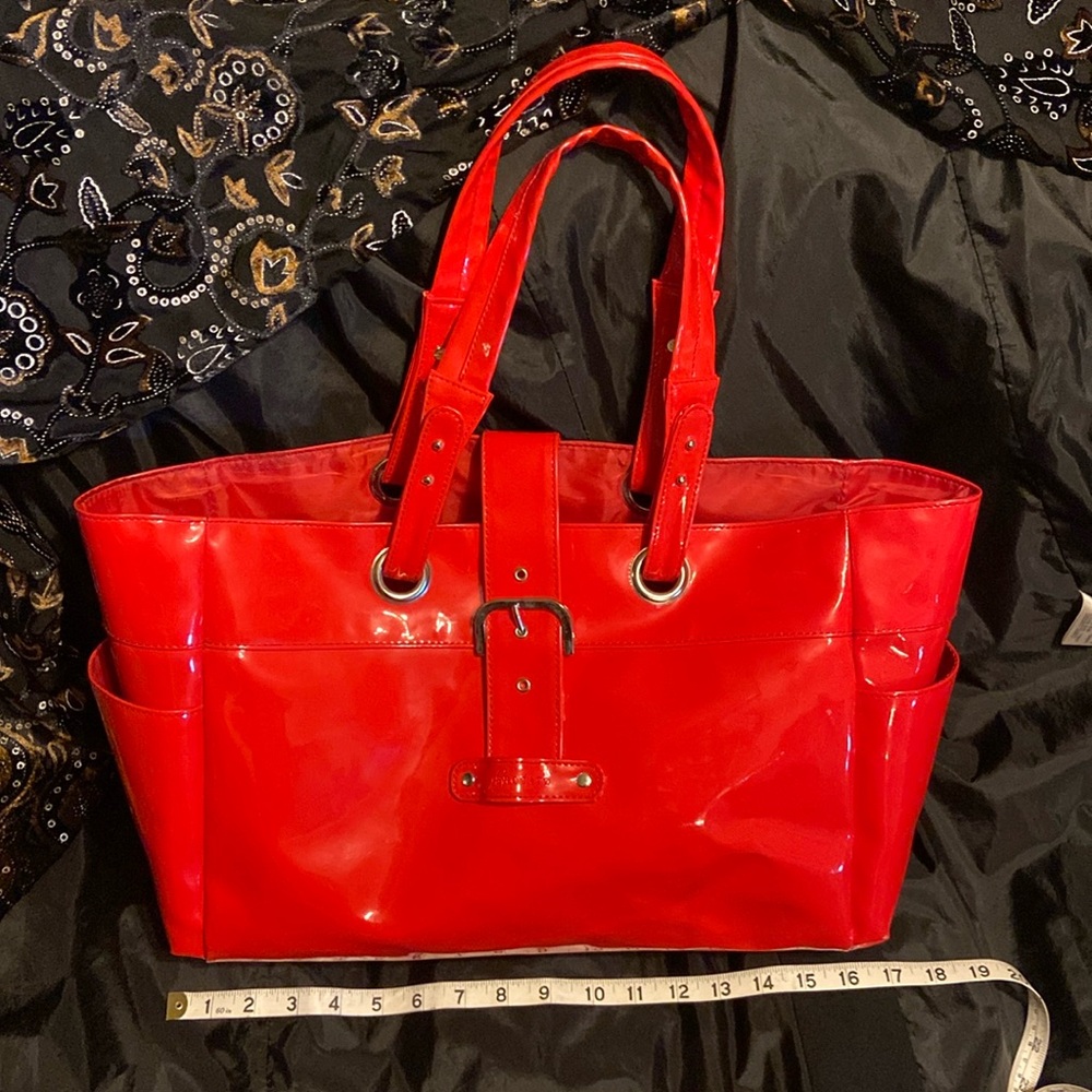 Shiny Patent Leather-look Bright Tote for Work, Beach, Boating, or Travel☀️👠